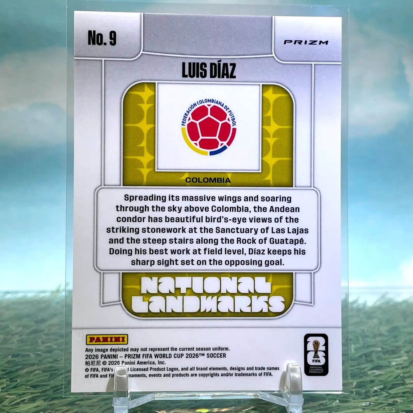 2026 Panini Prizm World Cup Luis Diaz #9 National Landmarks Insert Case Hit SSP - Soccer Card Single