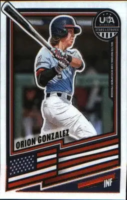 2026 Panini Stars & Stripes Prizm USA Baseball #178 Orion Gonzalez
