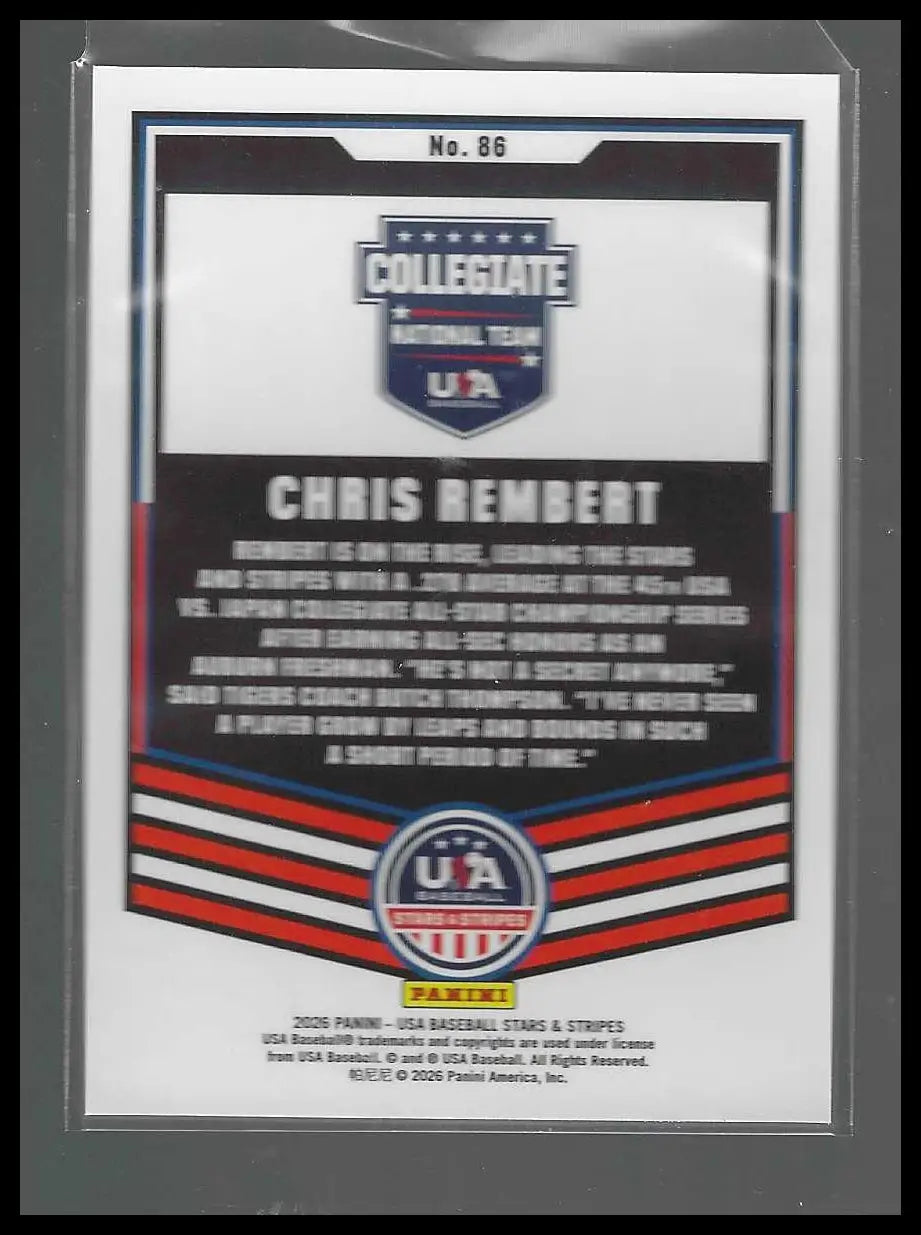 2026 Panini Stars & Stripes Prizm USA Baseball #45 AJ Ciscar - Baseball Card Single