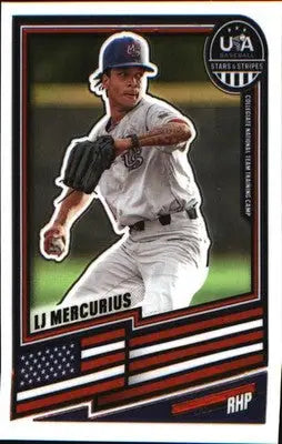2026 Panini Stars & Stripes Prizm USA Baseball #8 LJ Mercurius