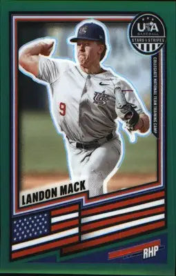 2026 Panini Stars & Stripes Prizm USA Baseball Green #112 Landon Mack