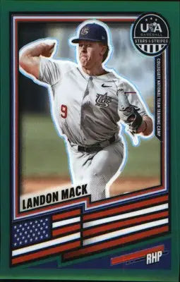 2026 Panini Stars & Stripes Prizm USA Baseball Green #112 Landon Mack - Baseball Card Single