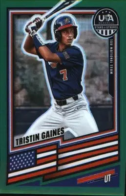 2026 Panini Stars & Stripes Prizm USA Baseball Green #194 Tristin Gaines