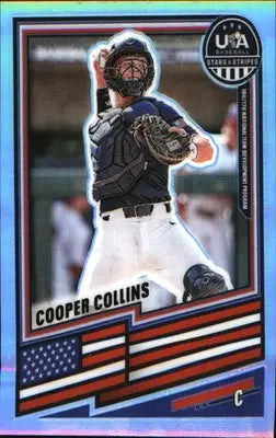 2026 Panini Stars & Stripes Prizm USA Baseball Silver #186 Cooper Collins - Baseball Card Single
