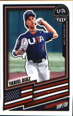 2026 Panini Stars & Stripes Prizm USA Baseball Silver #90 Yariel Diaz