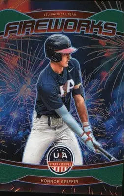 2026 Panini Stars & Stripes Prizm USA Fireworks Prizms Green #22 Konnor Griffin
