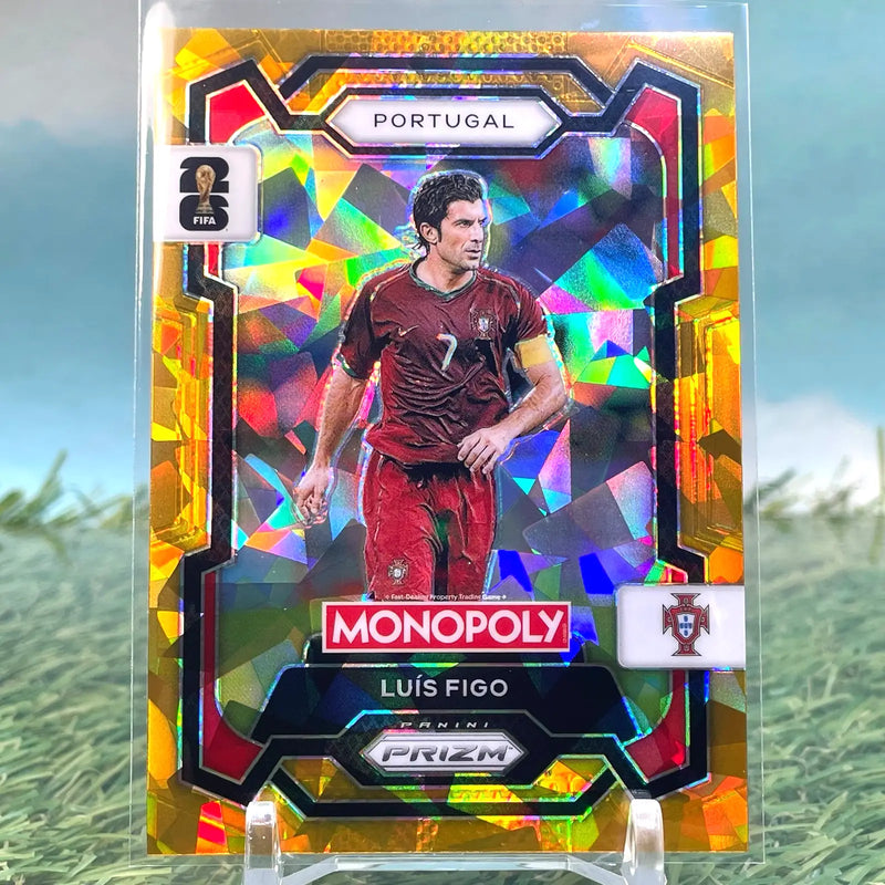 2026 Prizm Monopoly FIFA World Cup #31 Luis Figo Gold Cracked Ice Portugal KM90 - Soccer Card Single