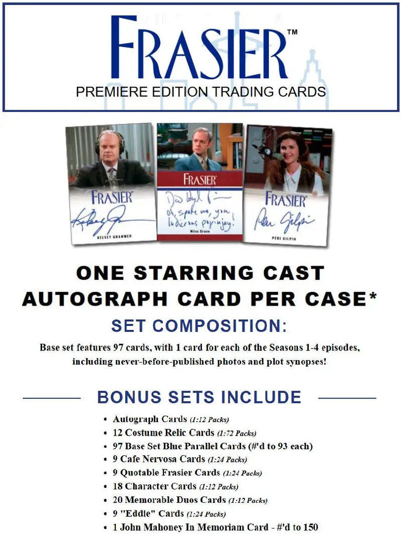 2026 Rittenhouse Frasier Premiere Edition Hobby Box - Entertainment Card Box