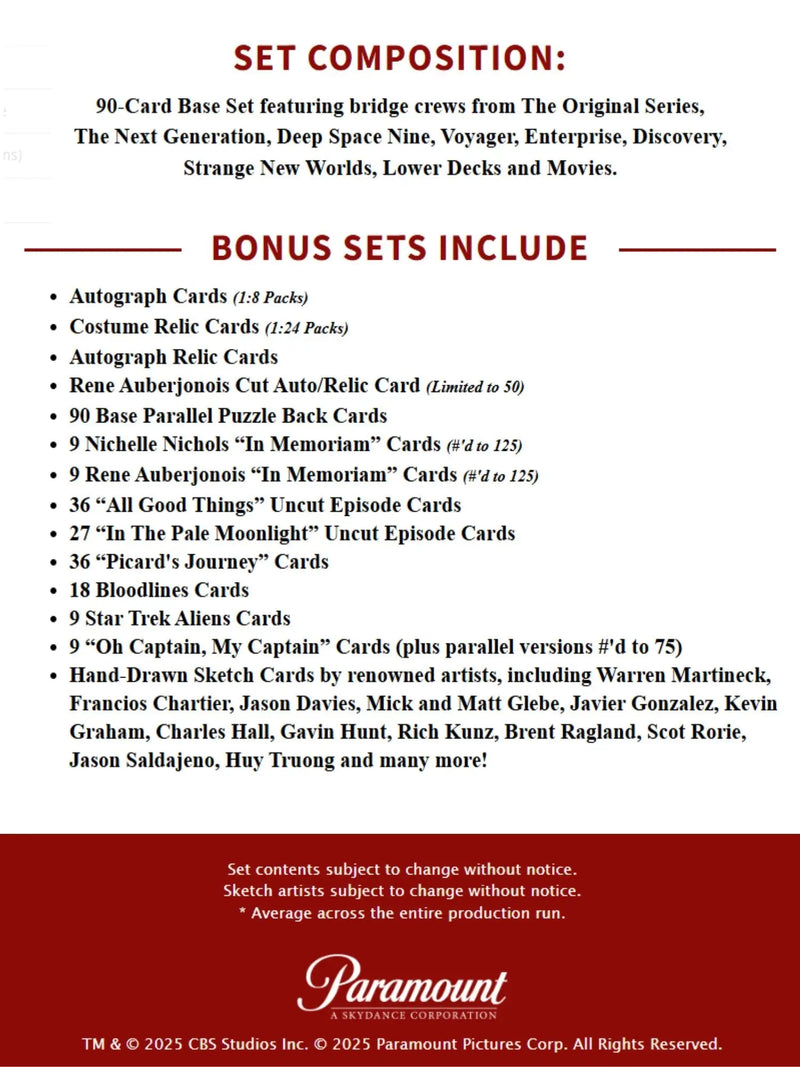 2026 Rittenhouse Star Trek Connections Hobby Box - Star Trek Card Box