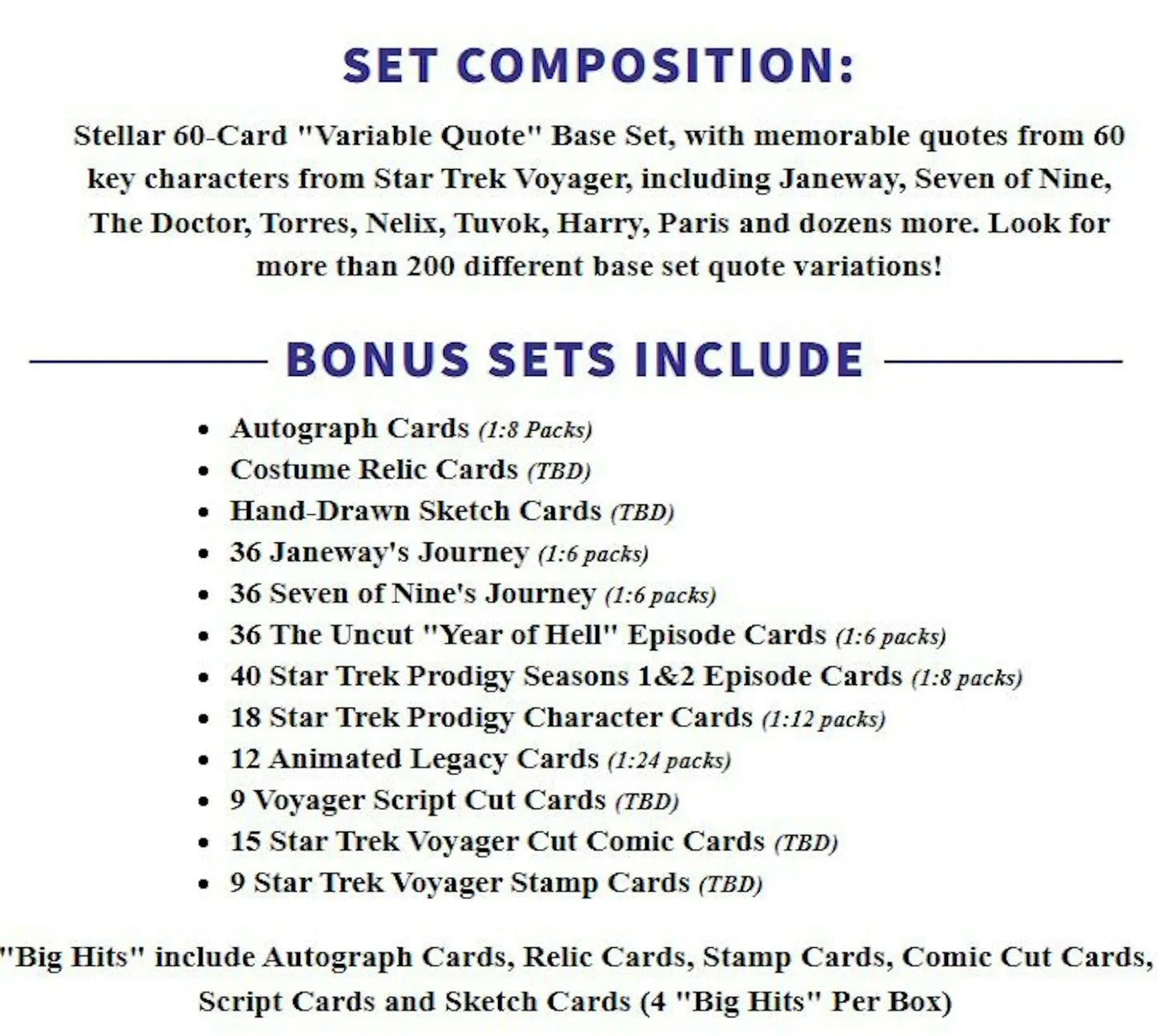 2026 Rittenhouse Star Trek Voyager Archives & Inscriptions Hobby Box | Columbia Sports Cards - Star Trek Card Box