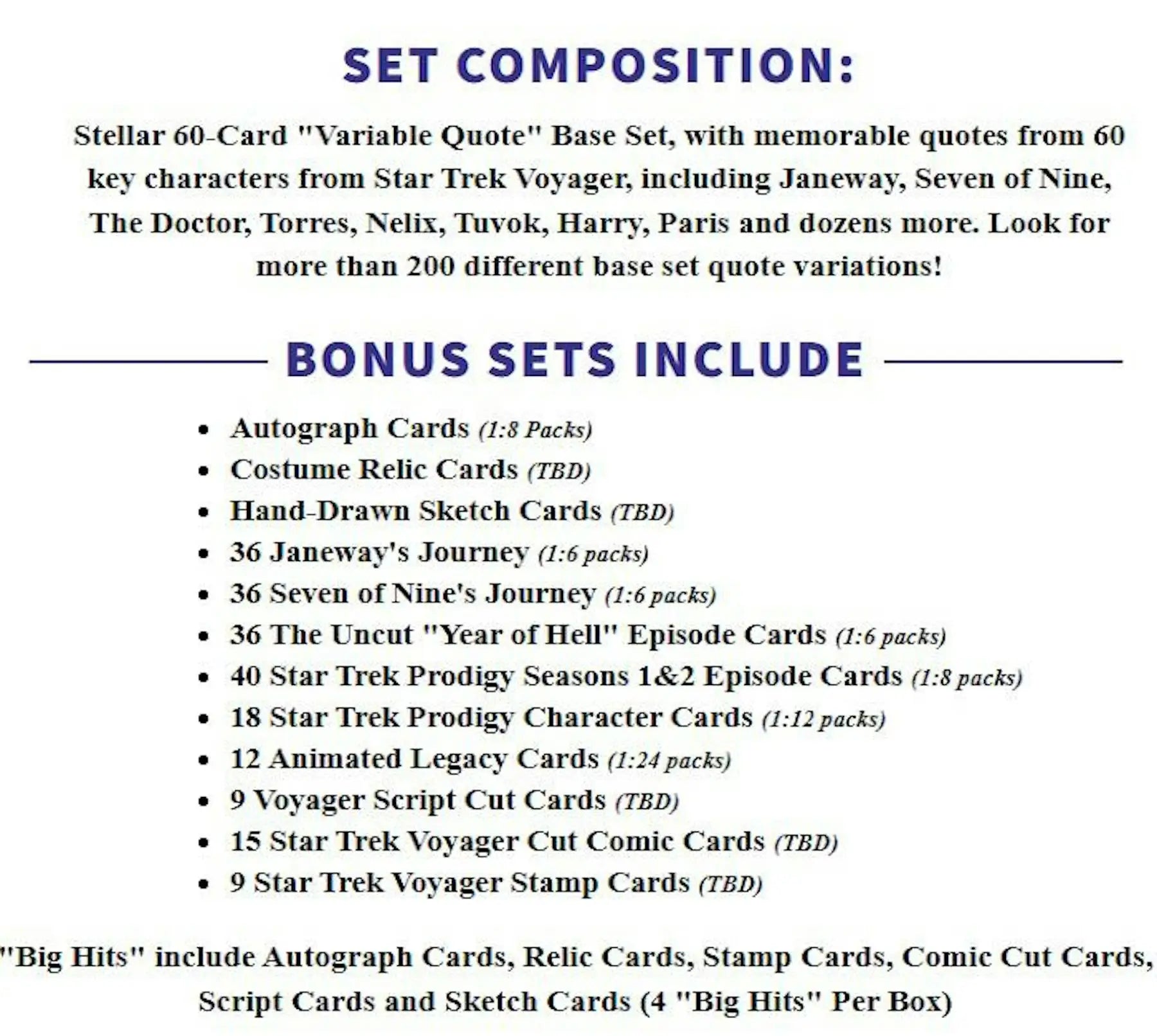 2026 Rittenhouse Star Trek Voyager Archives & Inscriptions Hobby Box | Columbia Sports Cards - Star Trek Card Box
