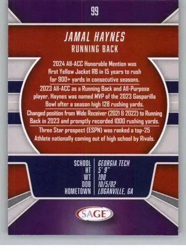 2026 Sage Retail Black #99 Jamal Haynes NM-MT NXL ID:80706 - Other