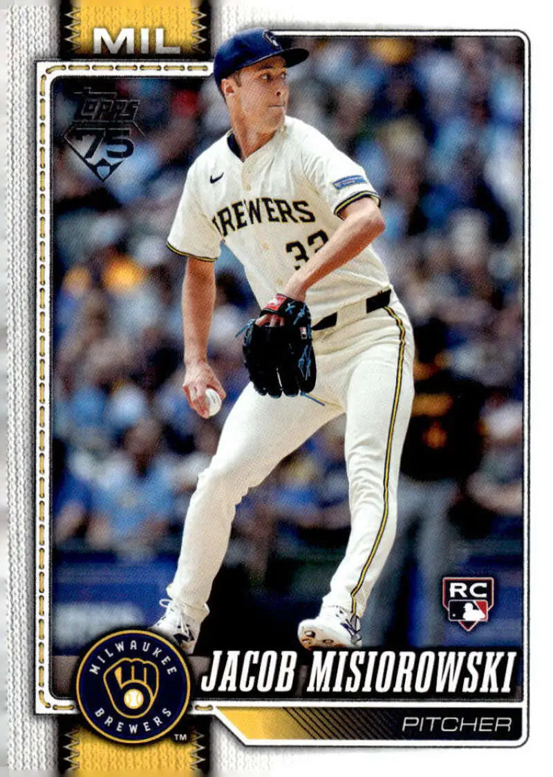 2026 Topps #10 Jacob Misiorowski NM-MT RC Rookie Milwaukee Brewers Baseball Card