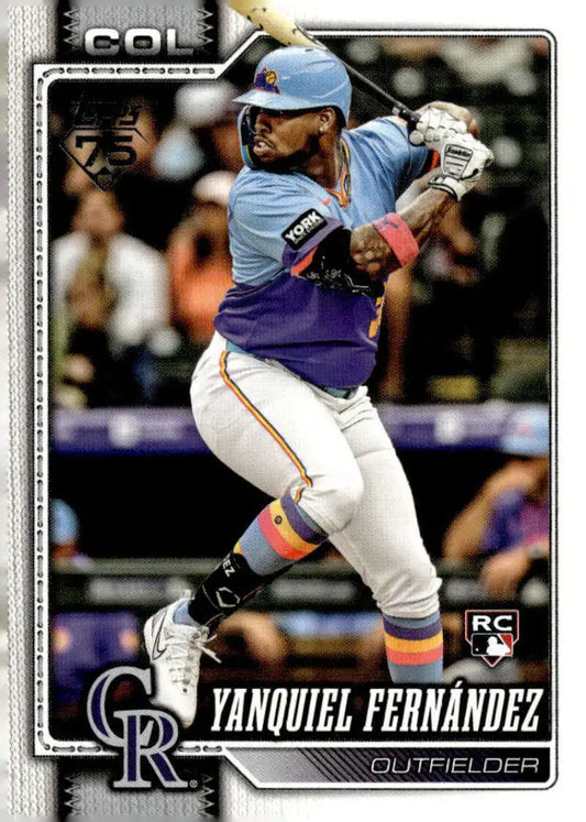 2026 Topps #116 Yanquiel Fernandez NM-MT RC Rookie Colorado Rockies Baseball Card