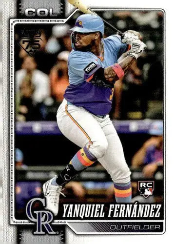 2026 Topps #116 Yanquiel Fernandez NM-MT RC Rookie Rockies ID:82220 - Baseball Card Single
