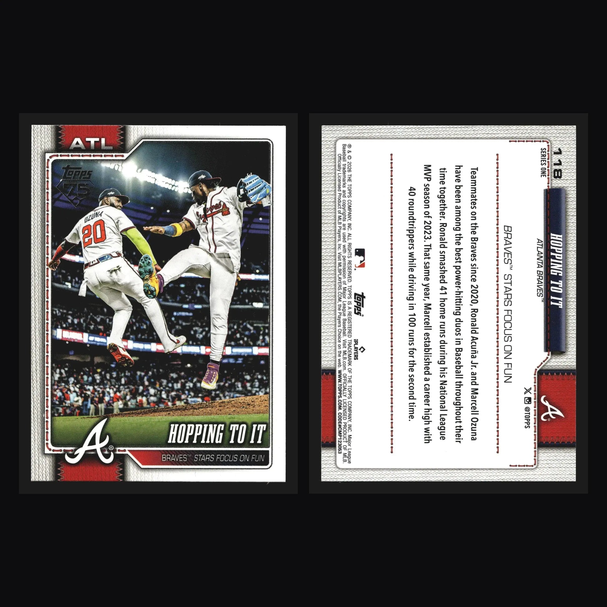 2026 Topps #118 Hopping To It Ronald Acuna Jr Marcell Ozuna Atlanta Braves