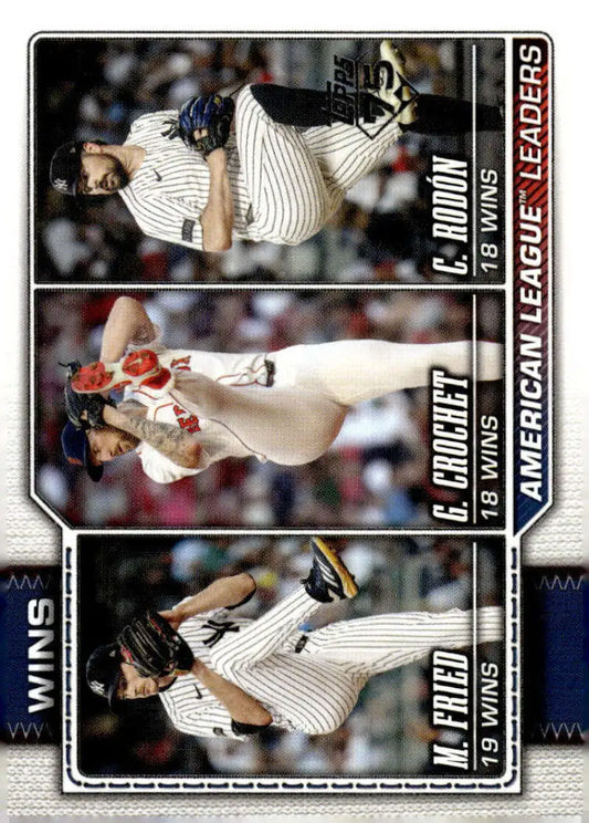 2026 Topps #130 Carlos Rodon/Garrett Crochet/Max Fried NM-MT Boston Red Sox/New York Yankees Baseball Card