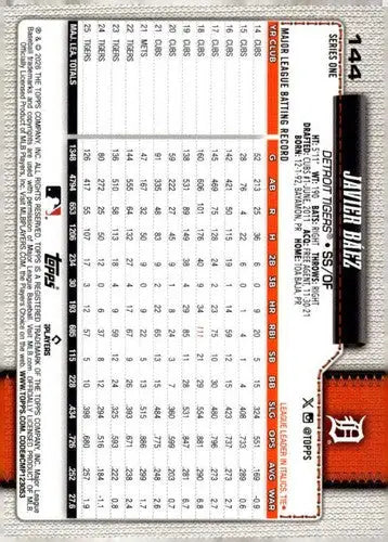 2026 Topps #144 Javier Baez NM-MT Tigers ID:82066 - Baseball Card Single