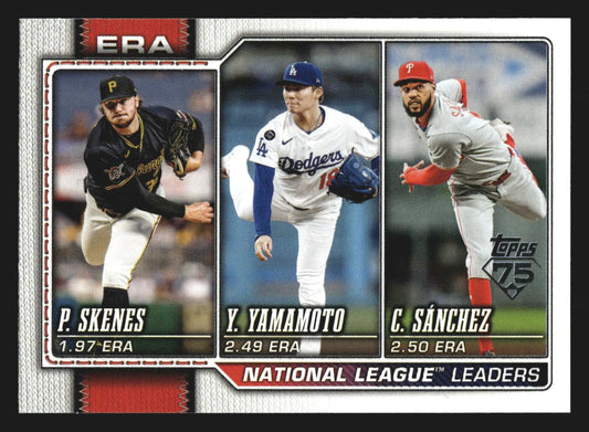 2026 Topps #203 NL ERA Leaders Paul Skenes Yamamoto Cristopher Sanchez - Baseball Card Single