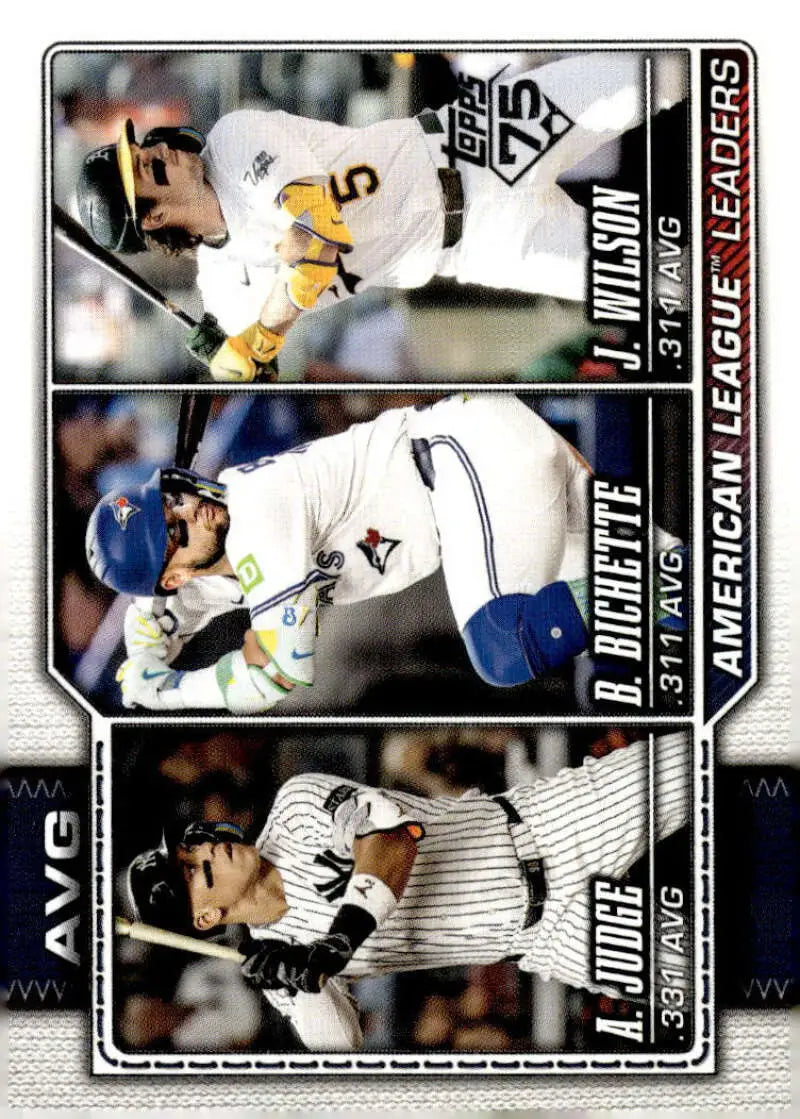 2026 Topps #204 Aaron Judge/Bo Bichette/Jacob Wilson NM-MT Athletics/New York Yankees/Toronto Blue Jays Baseball Card