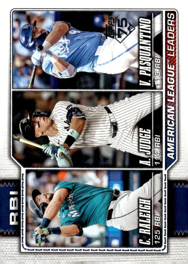 2026 Topps #211 Aaron Judge/Cal Raleigh/Vinnie Pasquantino NM-MT Kansas City Royals/New York Yankees/Seattle Mariners