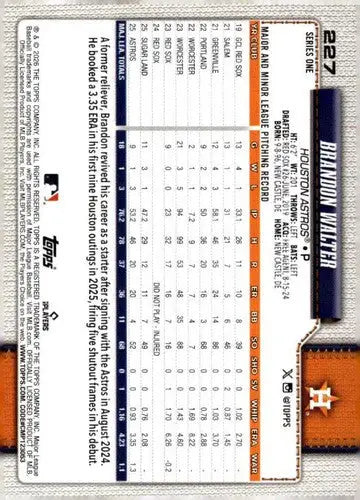 2026 Topps #227 Brandon Walter NM-MT Astros ID:81851 - Baseball Card Single