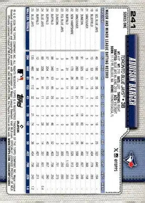 2026 Topps #241 Addison Barger NM-MT Blue Jays ID:81859 - Baseball Card Single