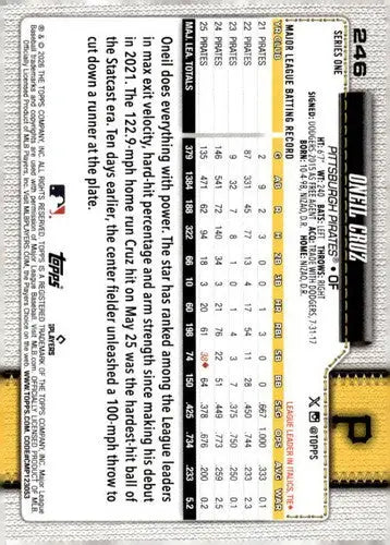 2026 Topps #246 Oneil Cruz NM-MT Pirates ID:81862 - Baseball Card Single