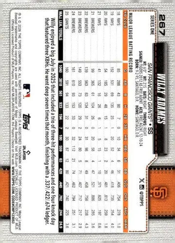 2026 Topps #267 Willy Adames NM-MT Giants ID:82237 - Baseball Card Single