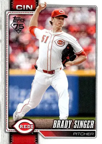 2026 Topps #282 Brady Singer NM-MT Reds ID:81885 - Baseball Card Single