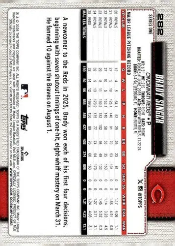 2026 Topps #282 Brady Singer NM-MT Reds ID:81885 - Baseball Card Single