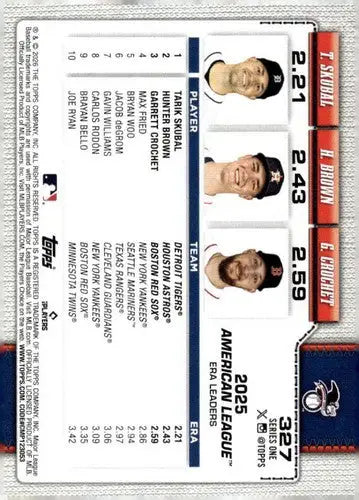 2026 Topps #327 Garrett Crochet/Hunter Brown/Tarik Skubal NM-MT League ID:81905 - Baseball Card Single