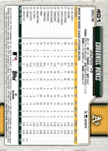 2026 Topps #401 Eduarniel Nunez NM Near Mint RC Rookie ID:83272