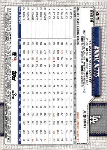 2026 Topps #41 Mookie Betts NM-MT Dodgers ID:82117 - Baseball Card Single