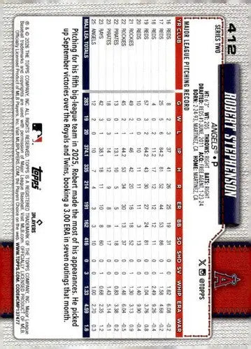 2026 Topps #412 Robert Stephenson NM Near Mint Angels ID:83274