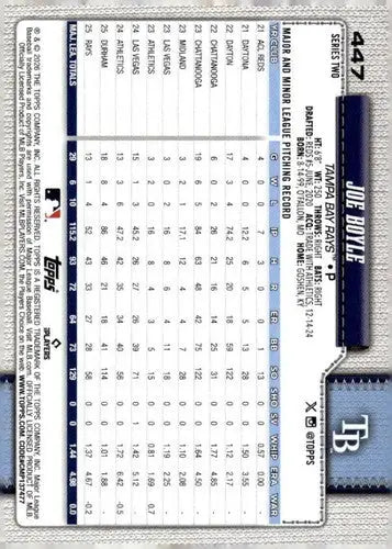 2026 Topps #447 Joe Boyle NM Near Mint Rays ID:83281
