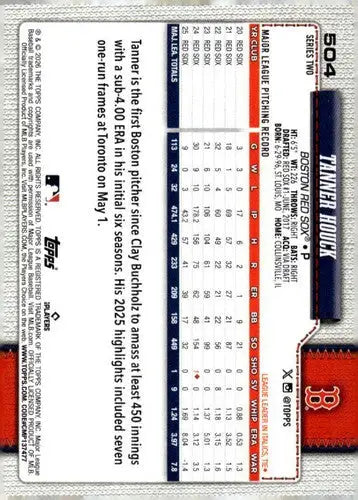 2026 Topps #504 Tanner Houck NM Near Mint Red Sox ID:83288