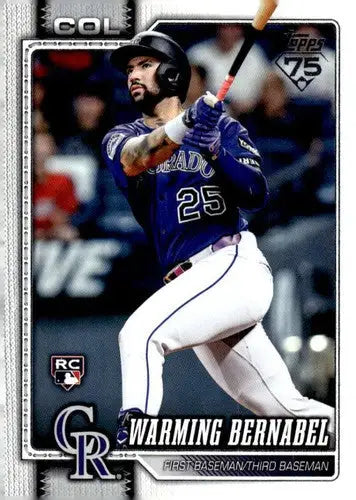 2026 Topps #55 Warming Bernabel NM-MT RC Rookie Rockies ID:81763 - Baseball Card Single
