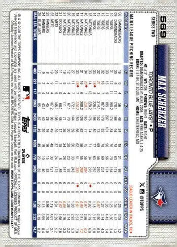 2026 Topps #569 Max Scherzer NM Near Mint Blue Jays ID:83301 - Baseball Card Single