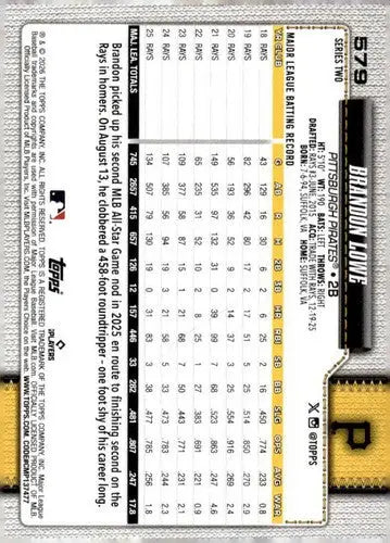 2026 Topps #579 Brandon Lowe NM Near Mint Pirates ID:83303