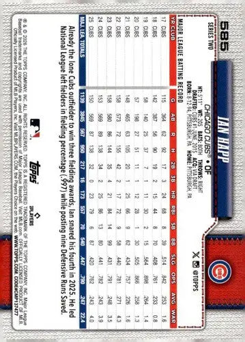 2026 Topps #585 Ian Happ NM Near Mint Cubs ID:83306 - Baseball Card Single