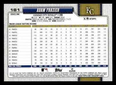 2026 Topps Adam Frazier #181 Kansas City Royals - Baseball Card Single