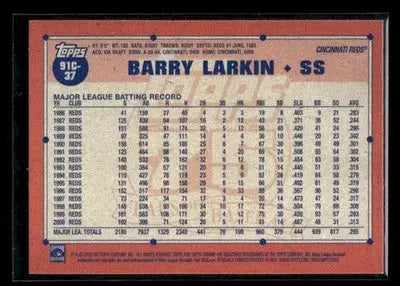 2026 Topps Barry Larkin #91C-37 1991 Topps 35th Anniv Chrome Reds - Baseball Card Single