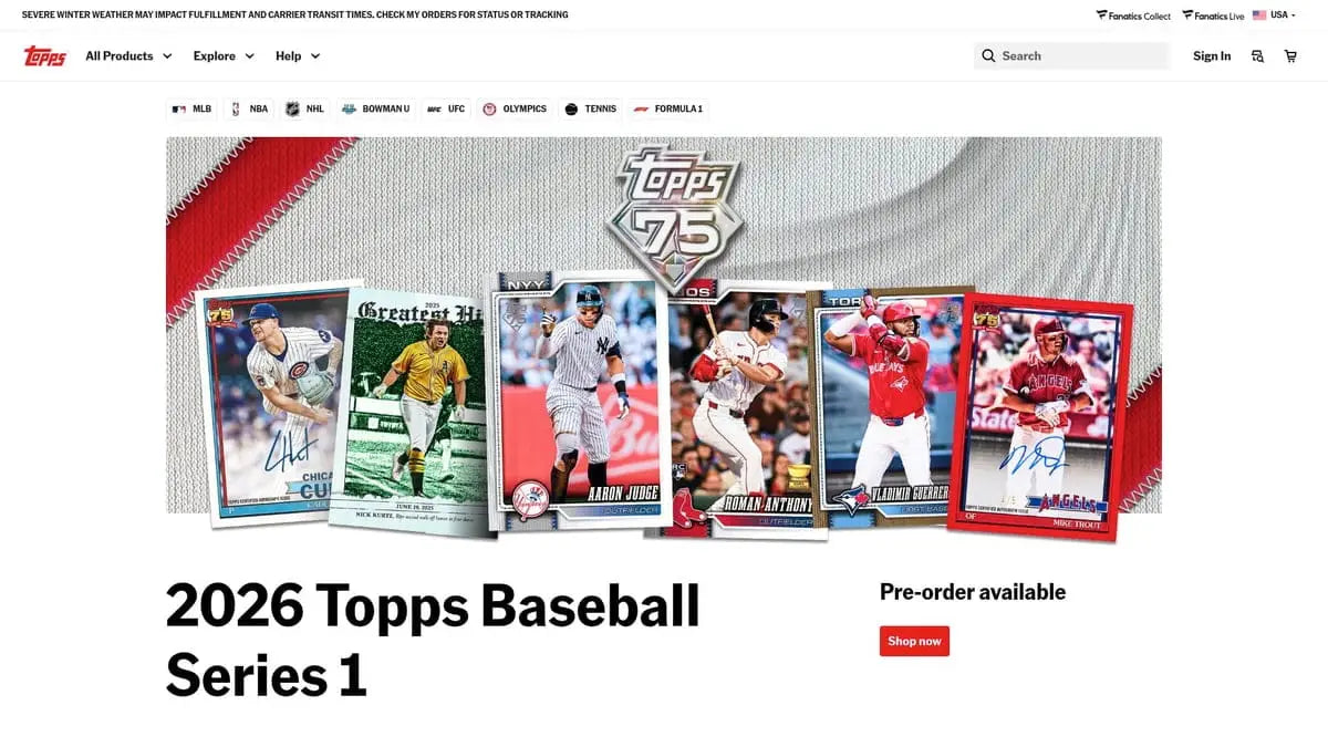 2026 Topps football box cards with players in uniforms and red border