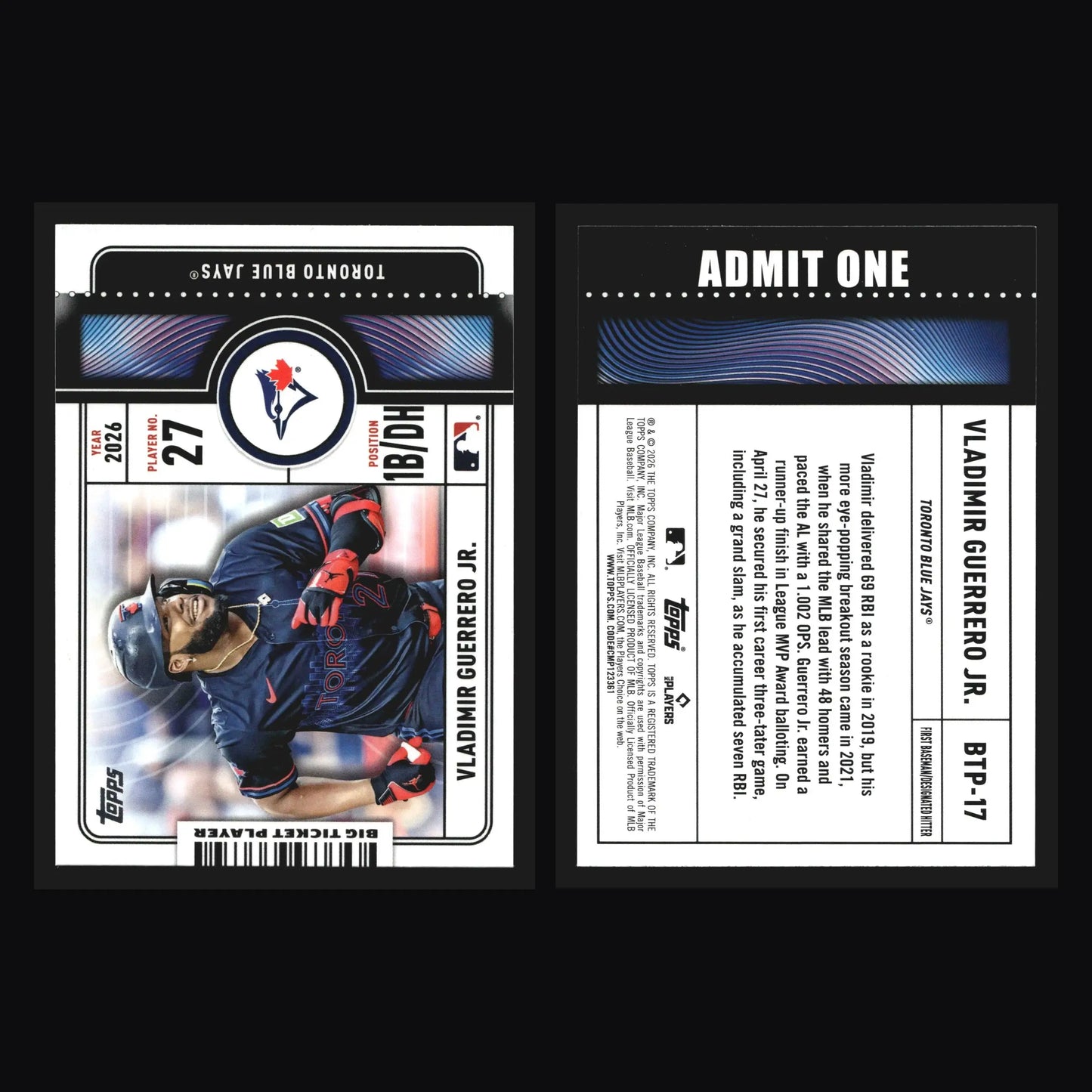 2026 Topps Big Ticket Players #BTP-17 Vladimir Guerrero Jr Blue Jays