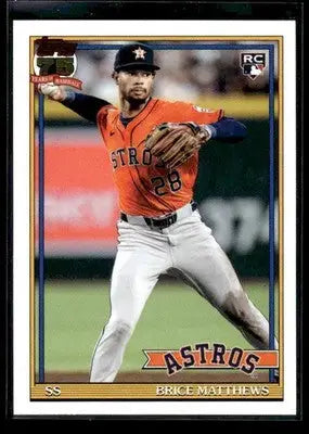 2026 Topps Brice Matthews #T91-28 1991 Topps 35th Anniversary Houston Astros - Baseball Card Single