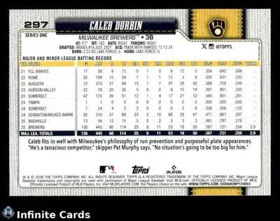 2026 Topps CALEB DURBIN #297 RC [Base] Milwaukee Brewers RC