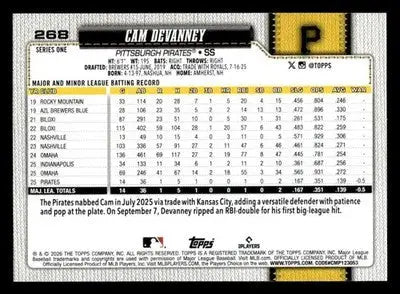 2026 Topps Cam Devanney #268 RC Pittsburgh Pirates - Baseball Card Single