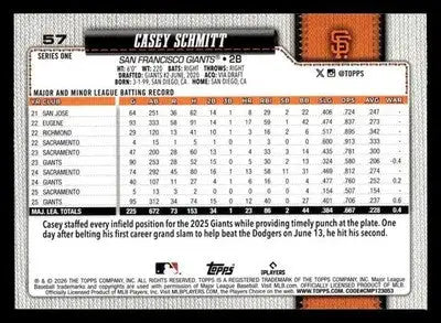 2026 Topps Casey Schmitt #57 San Francisco Giants - Baseball Card Single