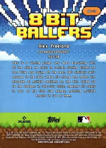 2026 Topps Celebration 8-Bit Ballers #8B-21 Alex Freeland NM-MT Dodgers ID:82159 - Baseball Card Single